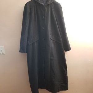 London Fog Plus Size Hooded Wool Trench Coat